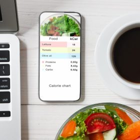 contador-calorias-smartphone-con-aplicación-